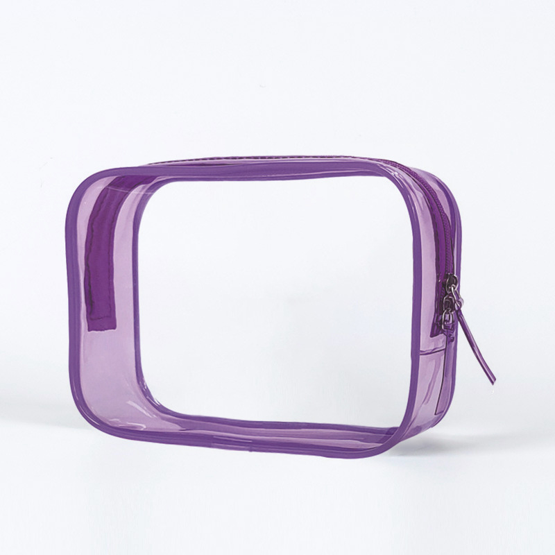 Bolso cosmético del PVC bolsa de almacenamiento de viaje cosmética transparente impermeable de gran capacidad en stock bolsa de lavado de cremallera de plástico