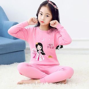 兒童內衣套裝純棉男童女童小孩中大童秋衣秋褲春秋薄款寶寶打底衫