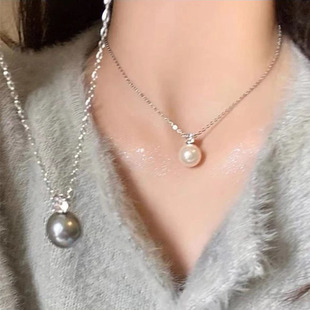 Alloy Imitation Pearl European and American Cross-Border Zircon Pendant Necklace for Women, Light Luxury Vintage Earrings, Vintage Light Luxury Necklace