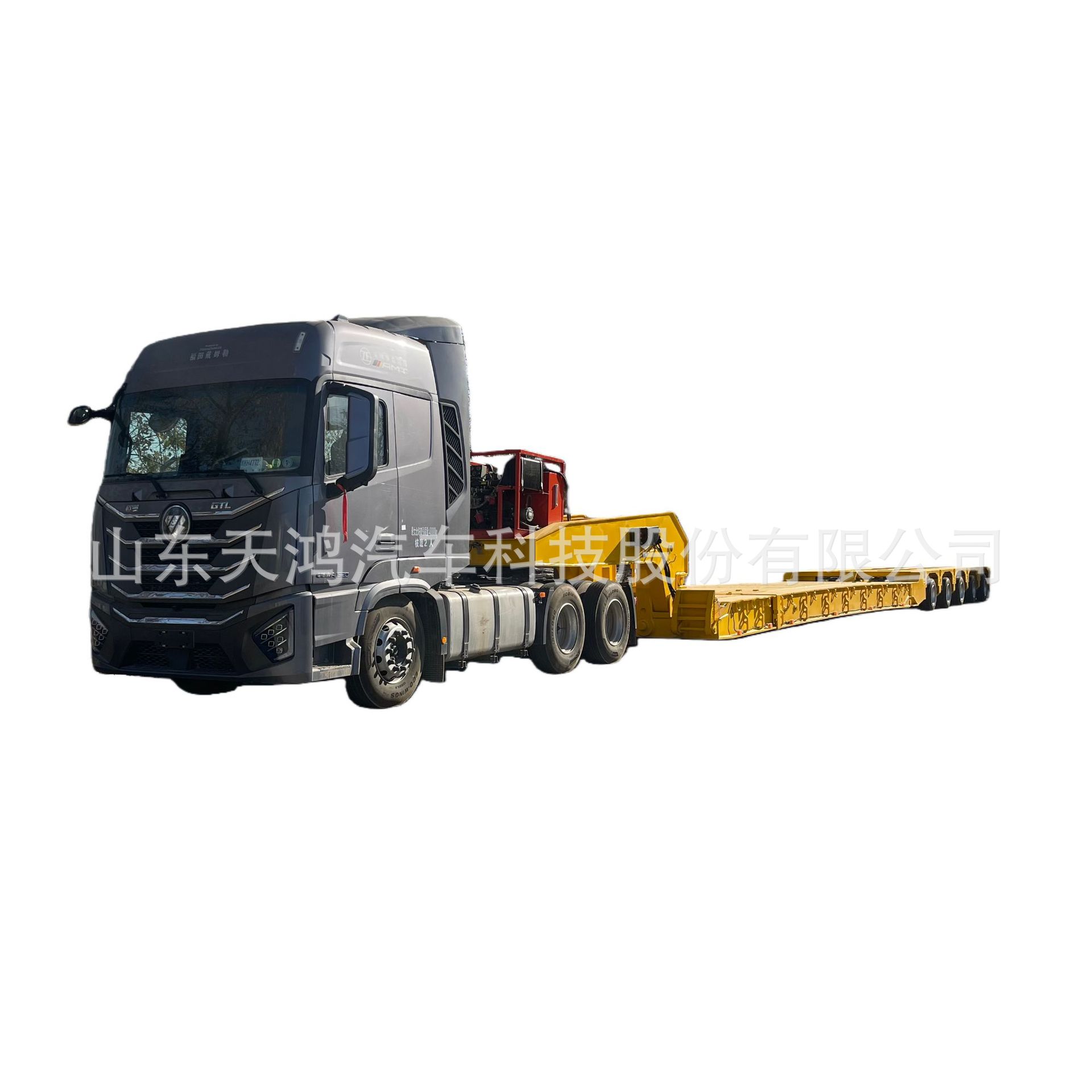 Manufacturer Sells Export Split Goose Head 5-Line 10-Axis Heavy-Duty Low-Bed Semi-Trailer Trailer Engineering Machinery Transportation