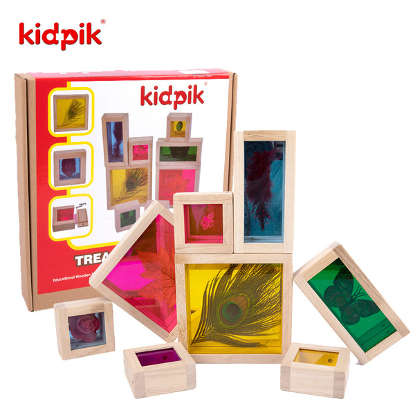 Wooden rainbow colorful constructor
