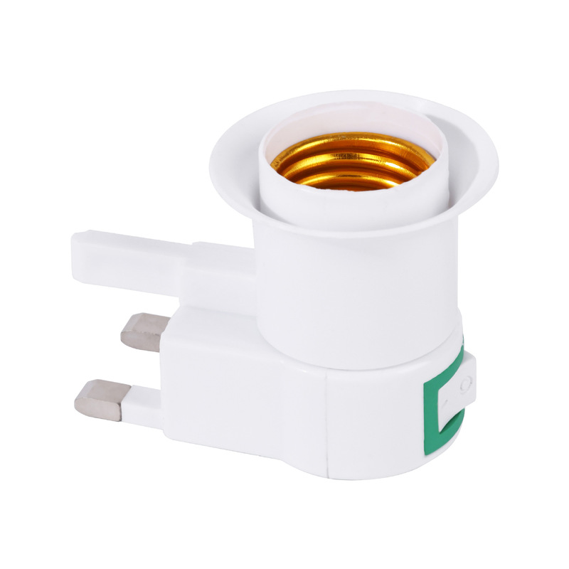 British Standard E27 Screw Lamp Holder British Standard Plug Bulb Base 13A Square Foot Lamp Holder with Switch Socket
