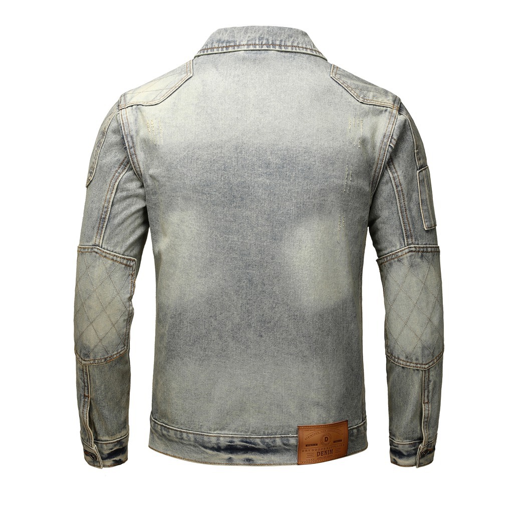 Veste en jean homme rétro coupe ample mode automne hiver_voghion.com
