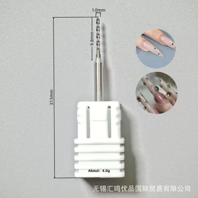 Cross-border bestseller 1.0mm/1.2mm perforated nail drill bit, tungsten steel hard alloy nail surface quick drilling bit (Dırnaq bəzəkləri) - 10mm