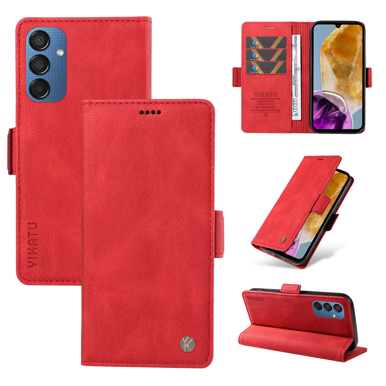 Skin Sense Second Generation Side Buckle Mobile Phone Leather Case Suitable for Huawei Mate60 Flip Card Wallet Glory 90