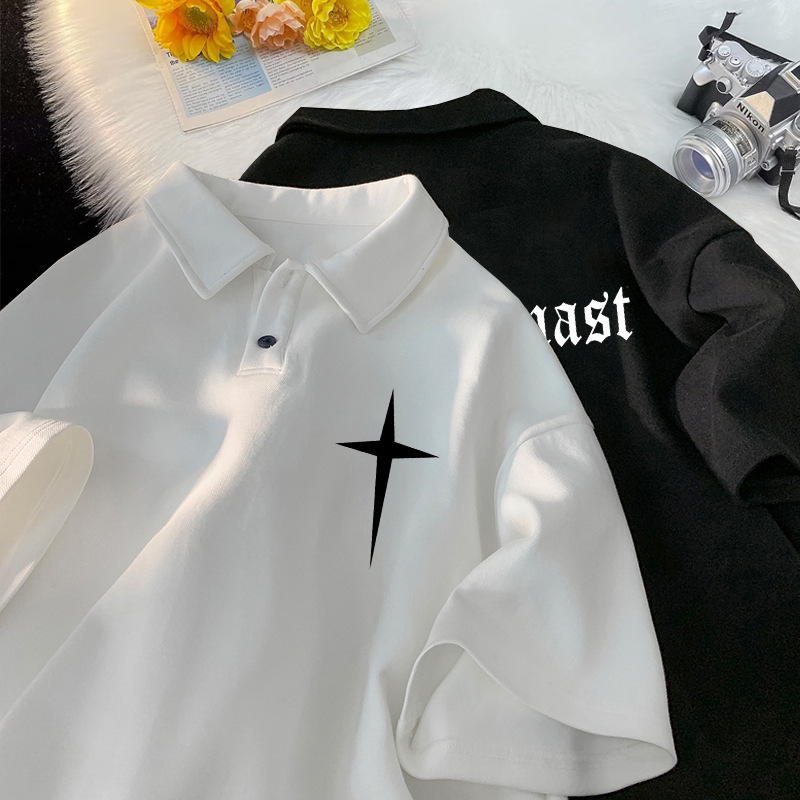 Summer Fashion Brand Polo Shirt Men's Short-sleeved T-shirt oversize College Style Half-sleeved Top Fashionable Lapel Clothes Summer Fashion Brand Polo Shirt Men's Short-sleeved T-shirt oversize College Style Half-sleeved Top Fashionable Lapel Clothes