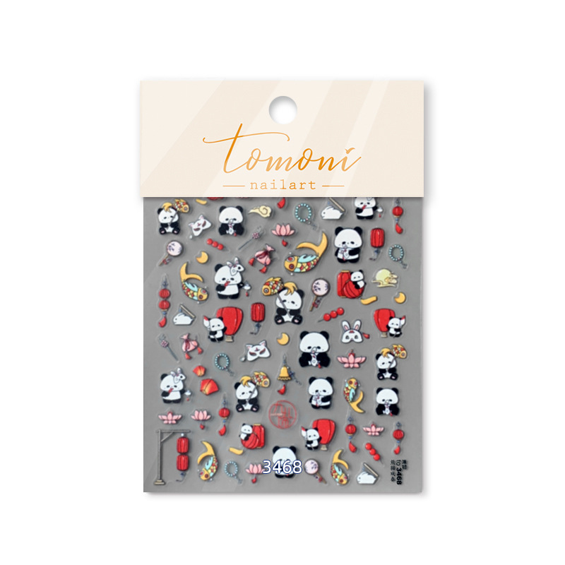 Tomoni fino resistente uñas pegatinas populares vintage uñas pegatinas fábrica al por mayor japonés suerte poco leche dragón 3456