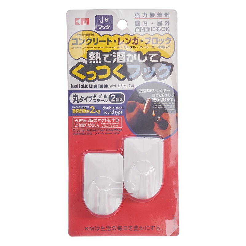 KM 581 cement wall Hot Melt Adhesive hook concrete tile board punch-free strong Hook 2 in