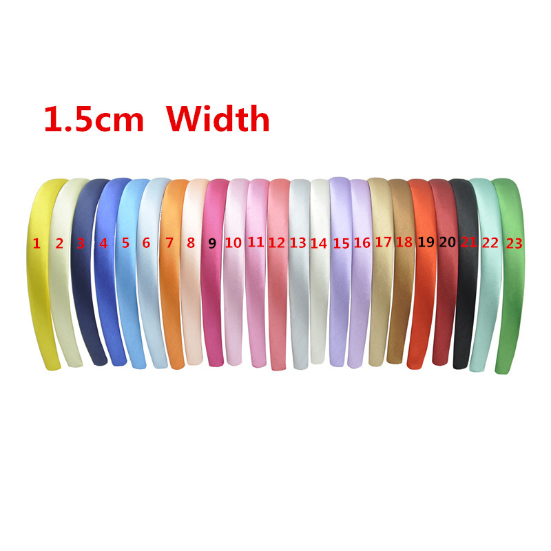 25 Colors 1.5cm Candy-Colored Cloth-Wrapped Headbands Cross-Border Fashion European and American Headbands Do Not Hurt Hair DIY Headwear Hair Accessories
