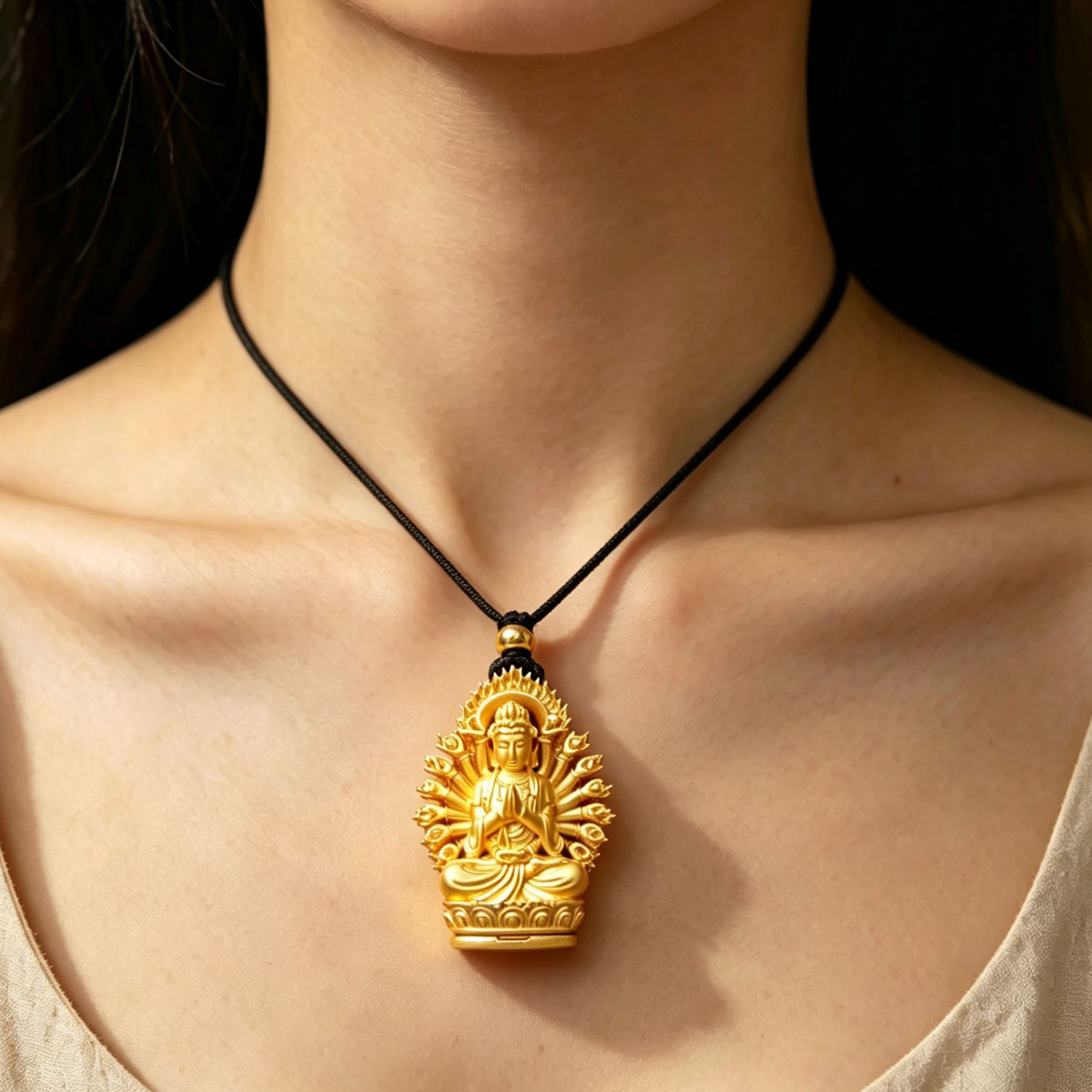 New Carved Thousand-Handed Guanyin Pendant, Exquisite and Sophisticated, Unique and High-End, Rat Guardian Necklace, Gift for Special Occasions, Personalized Present