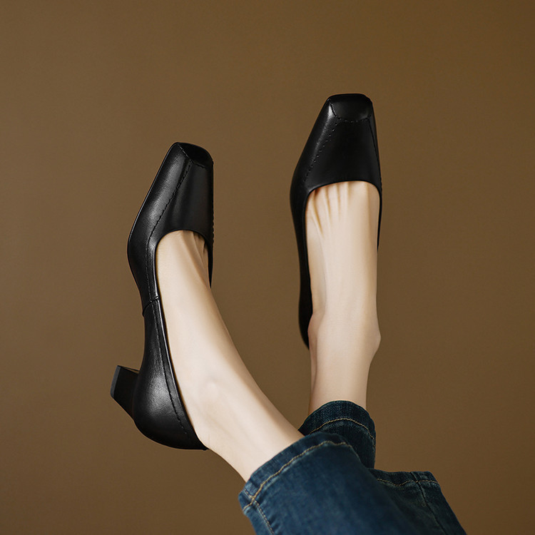 CHIKO Cabrera Square Toe Block Heels Pumps Shoes