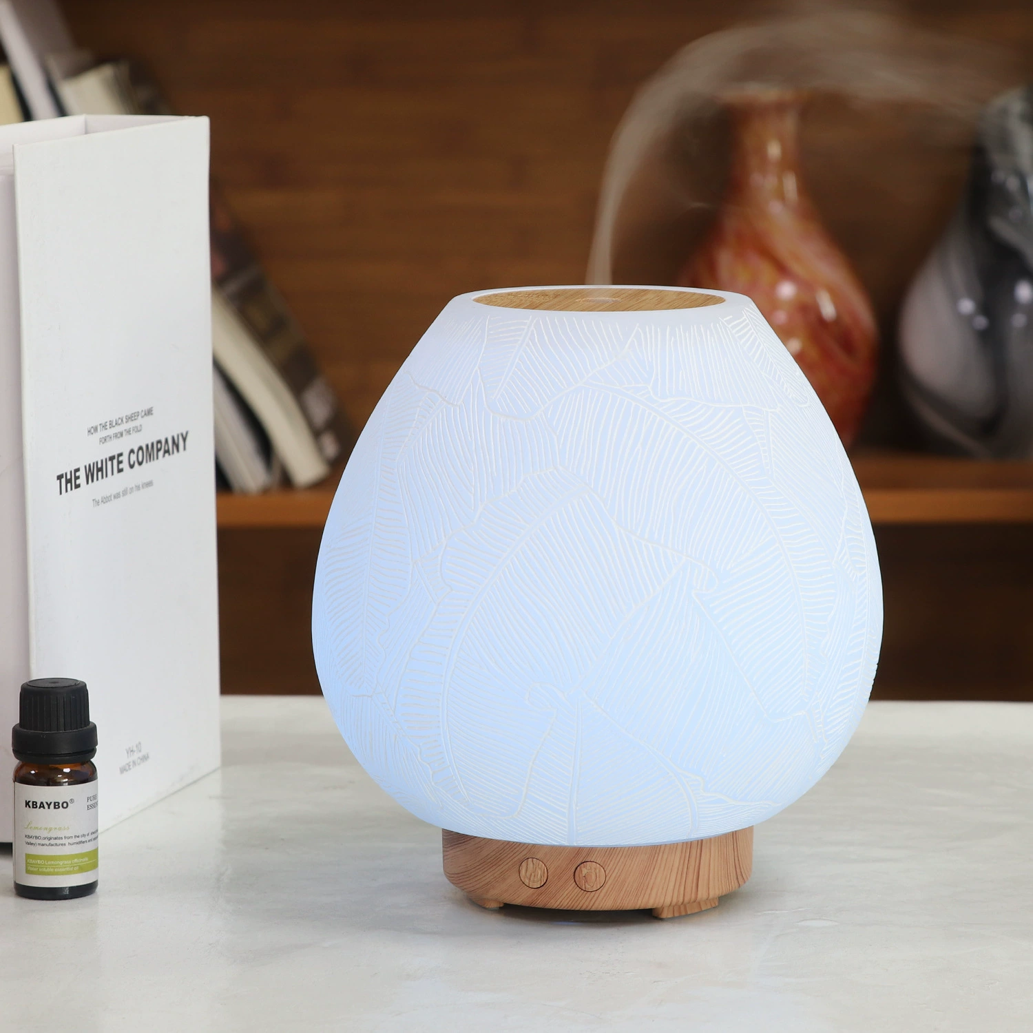 Новый продукт смолы Банан Листья Эфирное масло Ароматическая машина 180 мл Ультразвуковой Увлажнитель Офис Амазонка Трансграничный Электричество