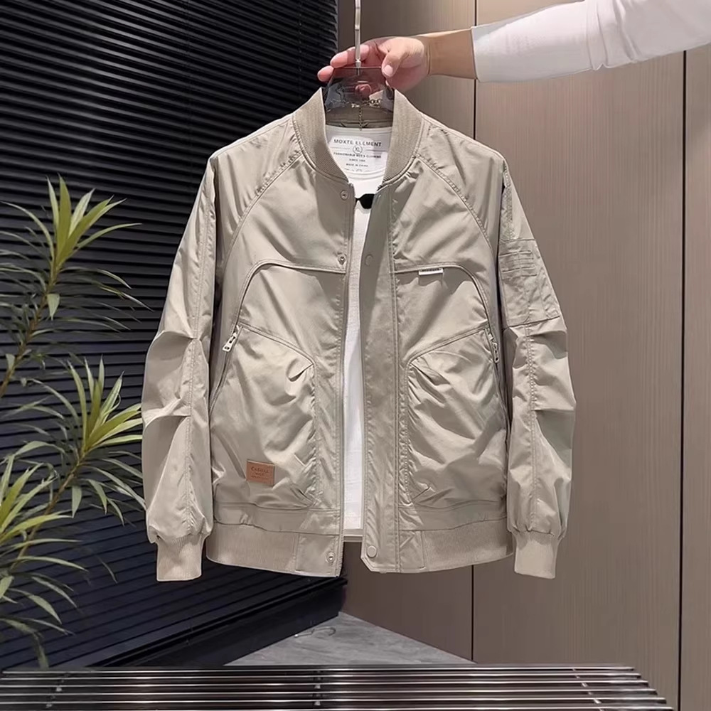 男士棒球服夹克春秋款时尚百搭休闲工装外套男装潮流帅气上衣男潮