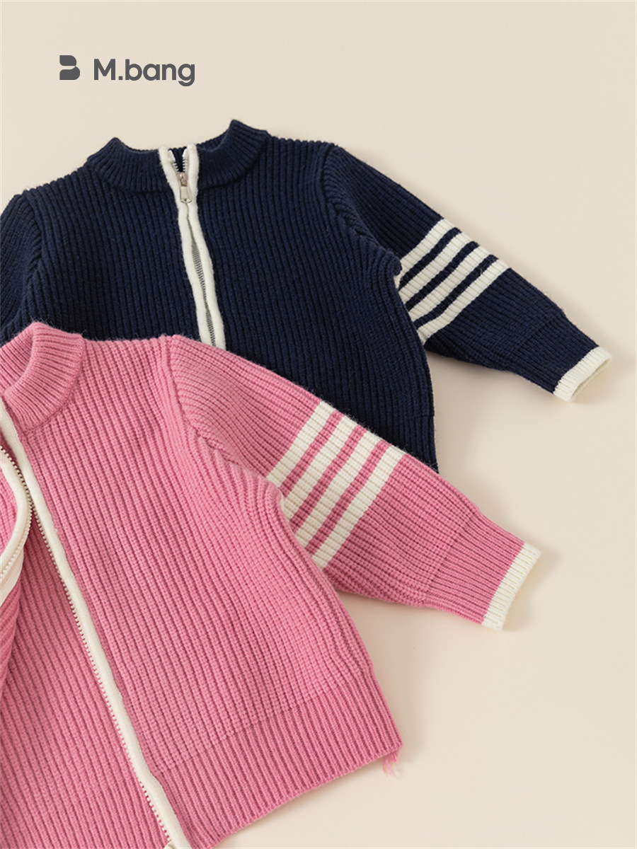 Ropa infantil Youbao, suéteres para niñas, cárdigans de punto para niños, chaquetas para niños, tops casuales de primavera y otoño, camisas con cremallera para niños pequeños image 6