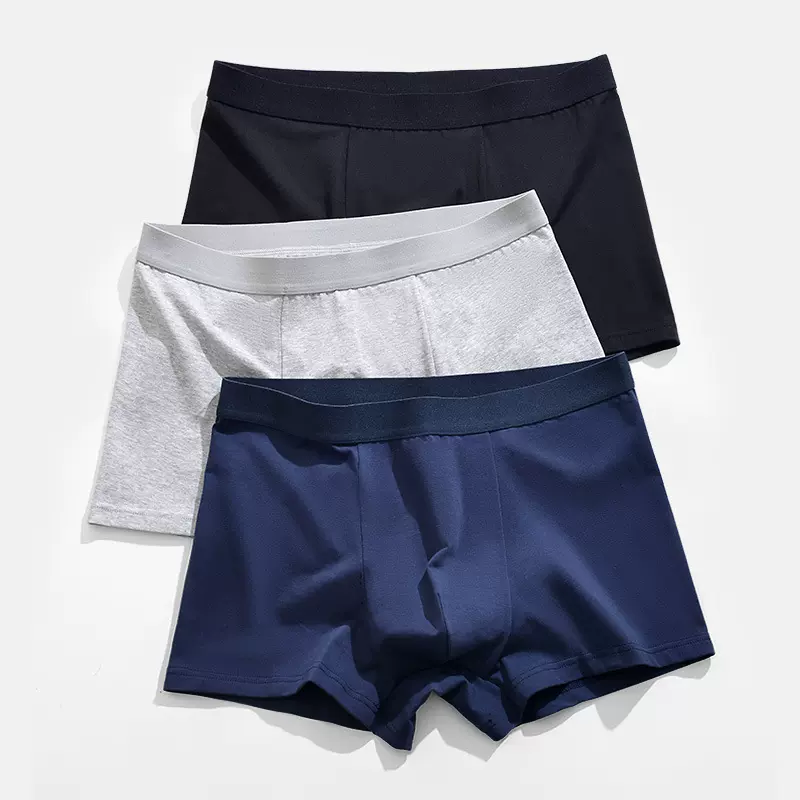 50支精梳棉男士内裤男经典花灰系列纯棉平角透气抗菌短裤厂家批发