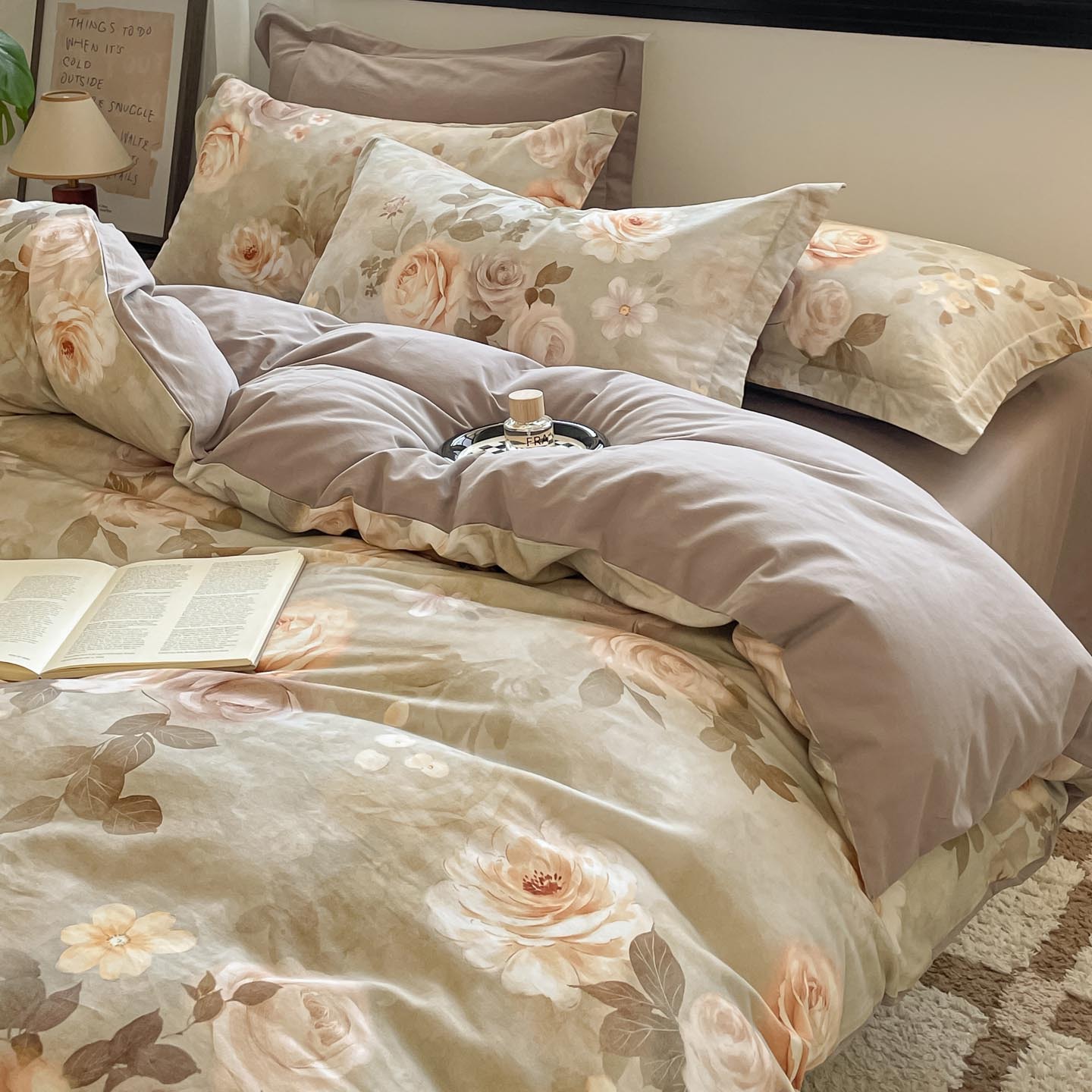 Algodón grueso de cuatro piezas, sábanas de algodón lavado con agua, dormitorios de estudiantes, tres piezas