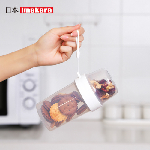 Japanese double-layer crisper sealed jar yogurt fruit salad children's lunch box divided lunch box food supplement box