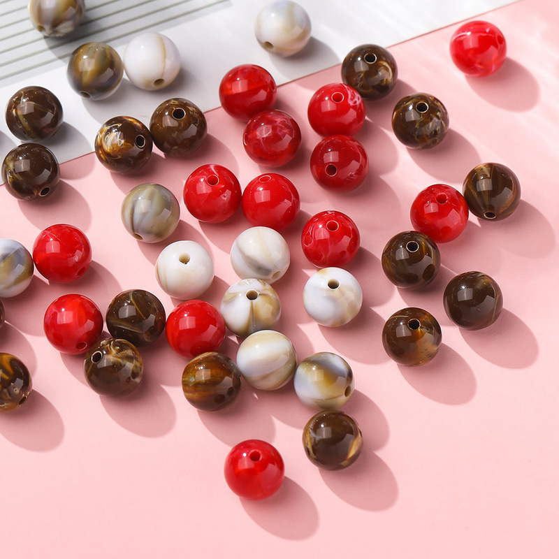 8/10/12mm Acrylic Two-Color Round Beads DIY Handmade Beaded Bracelet Jewelry Loose Beads Wholesale 8/10/12mm Acrylic Two-Color Round Beads DIY Handmade Beaded Bracelet Jewelry Loose Beads Wholesale