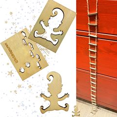越境新製品アマゾン人気の家の装飾ペンダントノームテンプレートクリスマスエルフの足跡木製工芸品