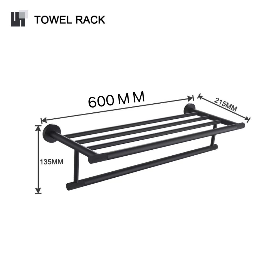 Toallero de baño de acero inoxidable negro mate transfronterizo Toalla de toalla Soporte de toalla de papel Gancho de ropa Baño de hotel Colgante de sala de moleteado de latón