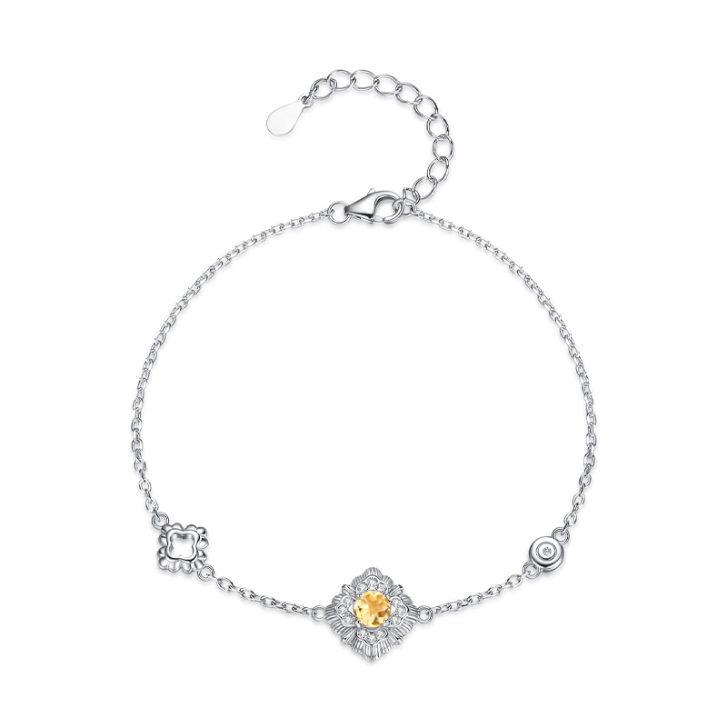Joyas de piedra natural de alta calidad transfronterizas s925 pulsera de plata esterlina femenina corte retro tallado en oro artesanía no se desvanece accesorios femeninos