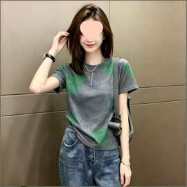韩系潮牌撞色字母印花棉短袖恤女夏季新款体恤显瘦百搭上衣女装
