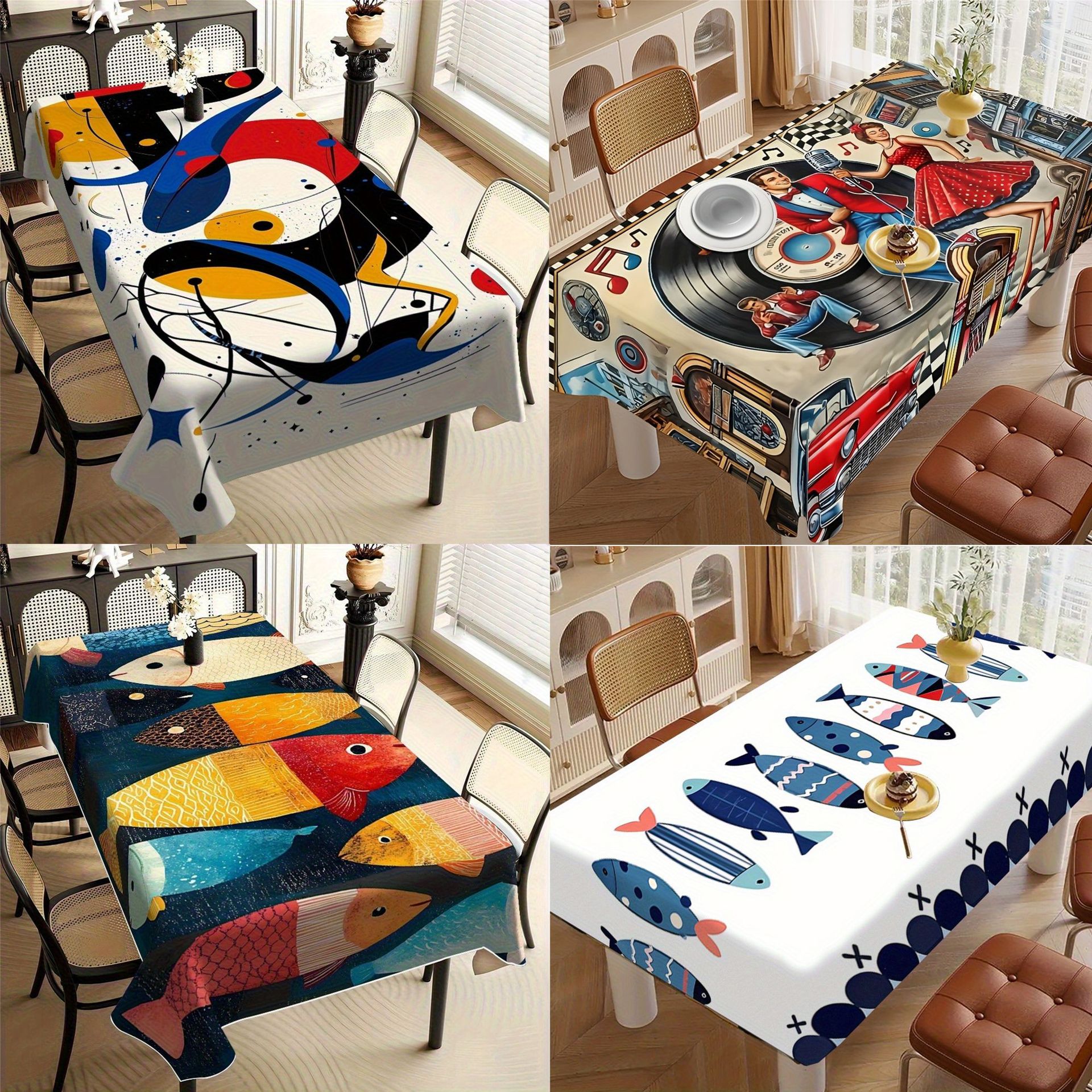 Cross-Border Amazon New Creative Tablecloth Home Dining Table Dustproof Holiday Restaurant Atmosphere Decorative Tablecloth Tablecloth