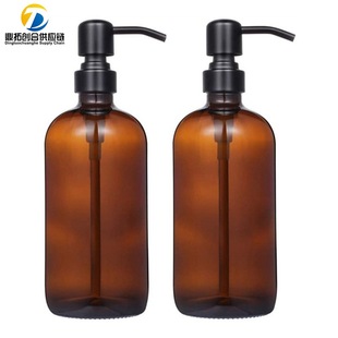 Cross-Border 16 oz glass bottle alcohol spray shampoo shower gel split 500ml Boston hand sanitizer bottle