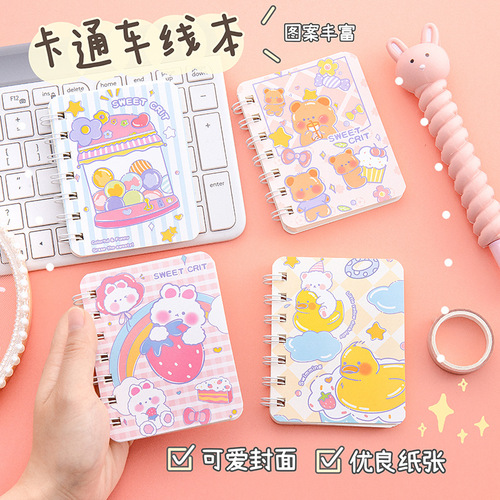ins soft cute cartoon coil notebook simple loose leaf notebook student pocket notebook small fresh note stationery