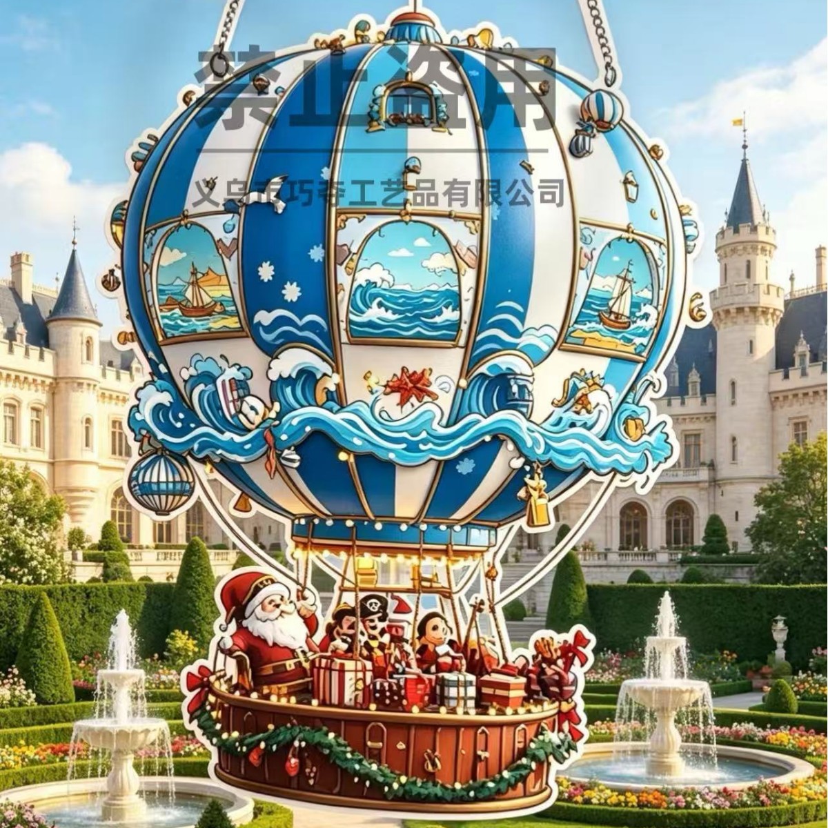 Nuevos productos transfronterizos de Navidad globos de aire acrílico Santa colgante dormitorio y sala de estar decoración de pared al por mayor