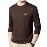 Базовая приятная телу толстовка, демисезонный лонгслив, дышащая футболка, для мужчины среднего возраста, оверсайз