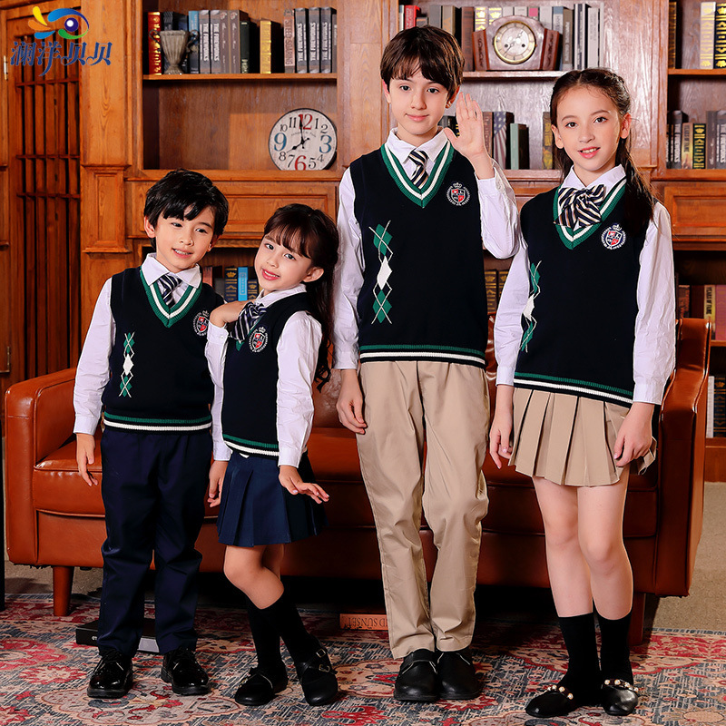 瀾洋貝貝入園照學院風兒童班服套裝秋冬裝2021新款中小學校服MX08