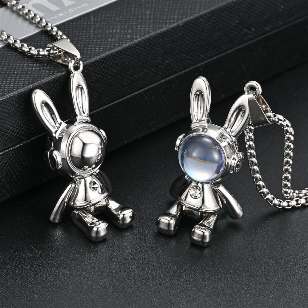 INS Style Astronaut Stainless Steel Pendant Necklace 1 Piece