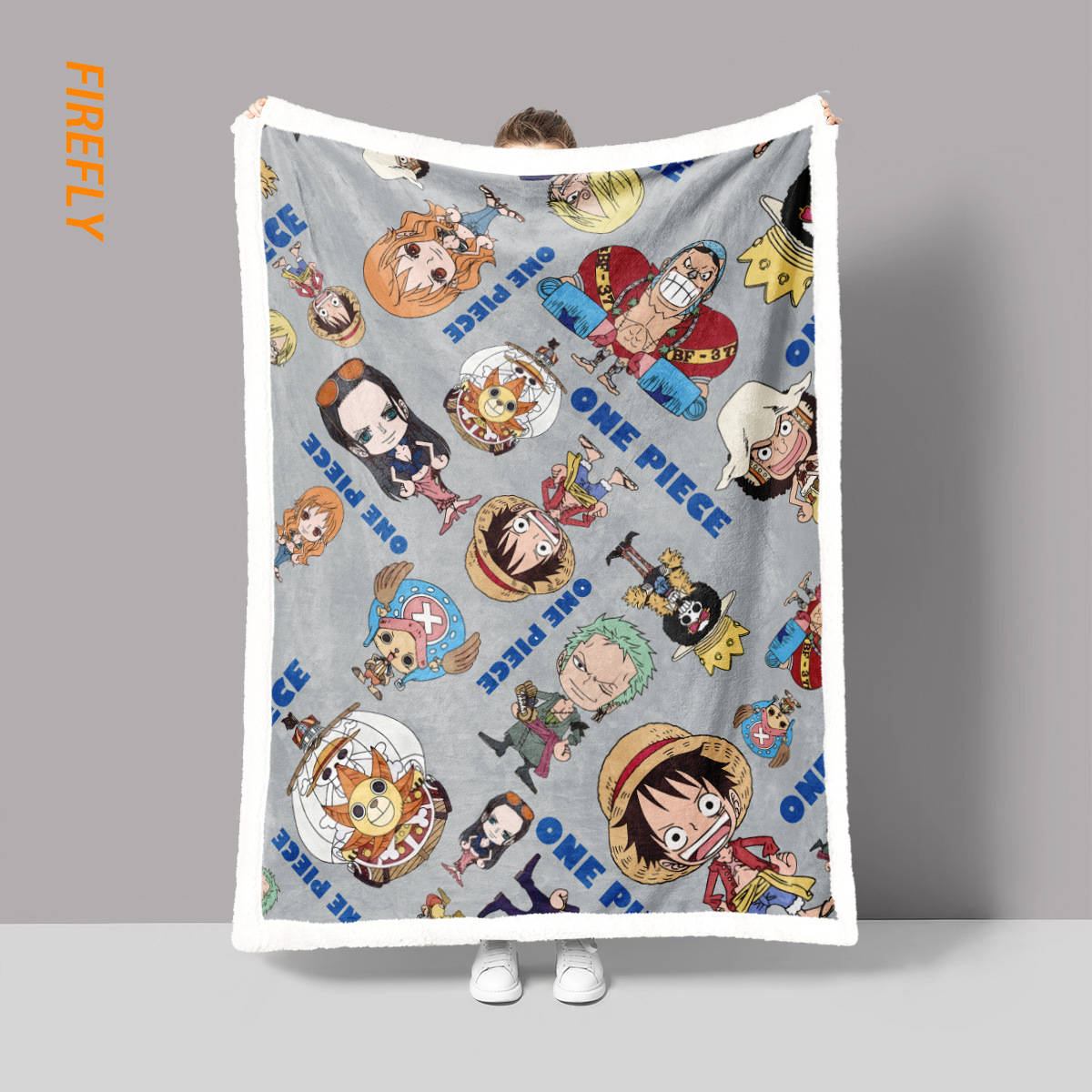 路飞加厚保暖双层儿童午睡毯冬季海贼王仿羊羔绒空调毯子批发厂家