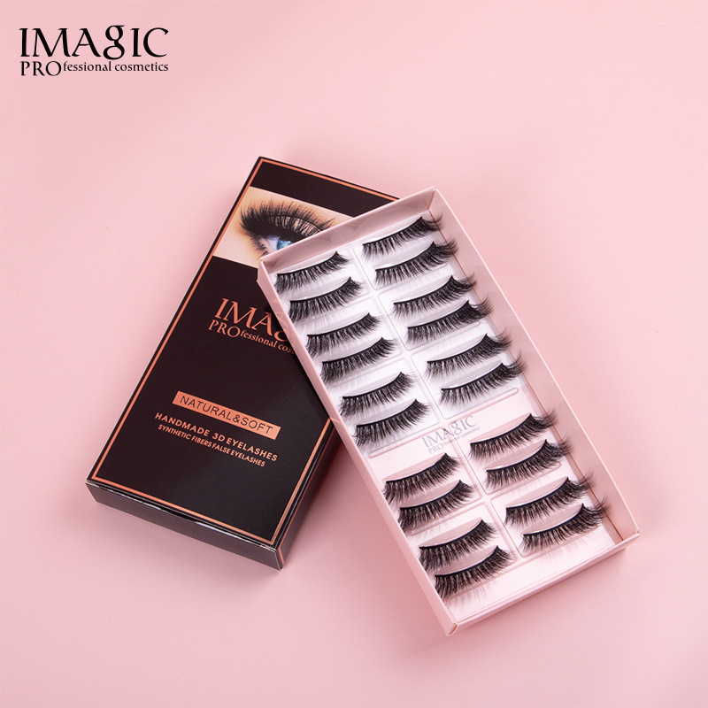 IMAGIC3D化纤假睫毛10对棉线软梗自然仿真自粘眼睫毛Eyelash爆款