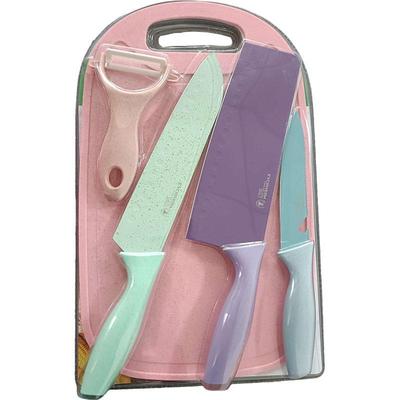 亚马孙小麦秆套刀 5件带菜板麦秆料菜刀果皮刀瓜刨厨具套装