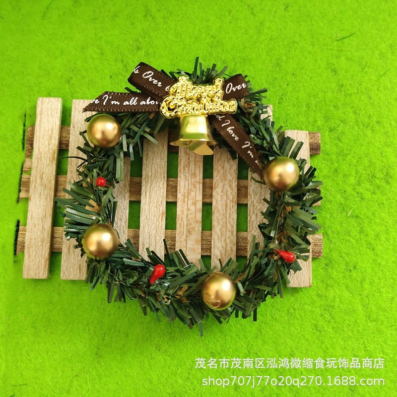 6cm直径【圣诞大花环花圈】微景观迷你场景diy小屋圣诞节烘焙装饰|ms