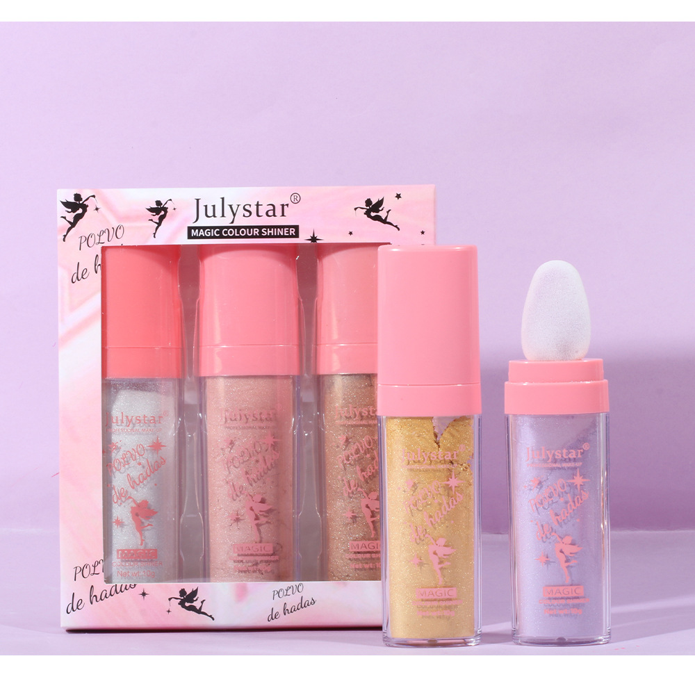 Cross-border Fairy Highlighter Pat Powder Set: Natural, three-dimensional, brightening face, contouring body, Highlighter powder, Highlighter stick undefined