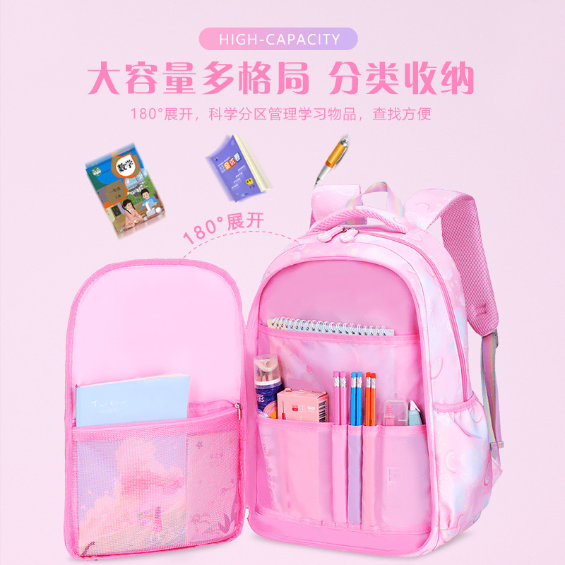 26 nuevas mochila de estudiantes de primaria y secundaria niñas 2 - 6 - 9 grados de gran capacidad tipo refrigerador mochila de hombro para niños