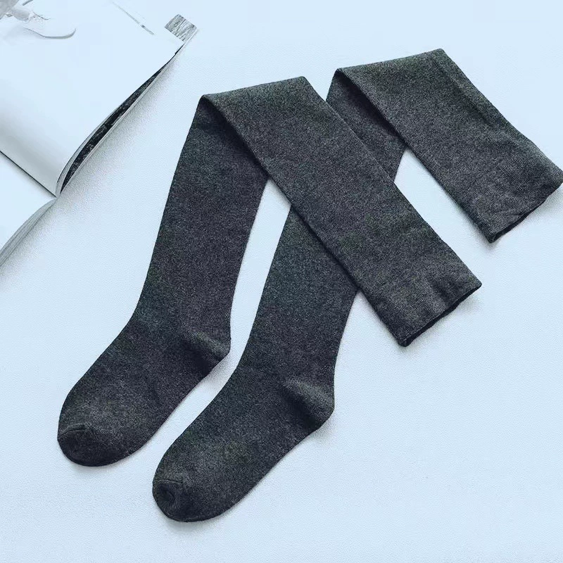 Knee socks, silicone non‑slip long demi‑season, one size, black/white/deep gray