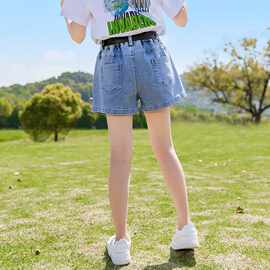 女童牛仔短裤批发新款夏装儿童韩版夏季裤子中大童洋气网红热裤潮