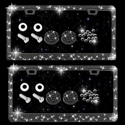American Standard License Plate Frame: License plate holder/license plate holder - black-diamond-2-pieces