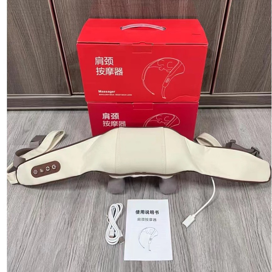 Fábrica eléctrica amasar compresa caliente masaje chal trapezoidal músculo cervical masajeador draga hombro cuello masajeador