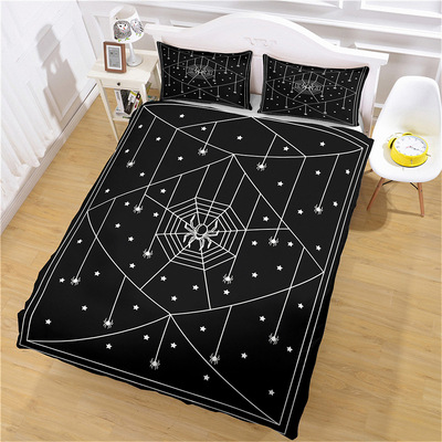 Character design black Cobweb bedding Three Brushed Digital printing entity Manufactor