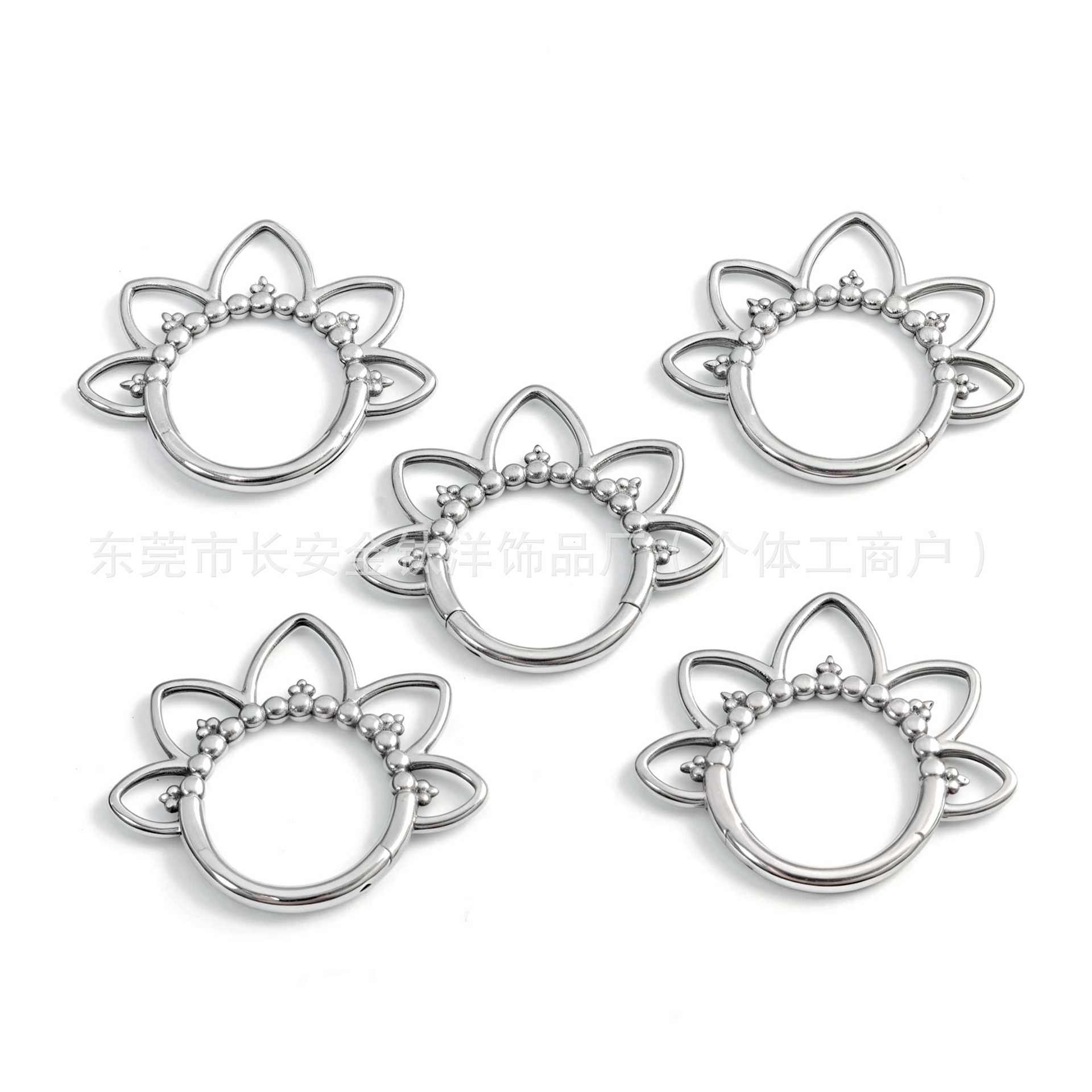 F136 Titanium Petal Closed Ring Pinless Hoop Earrings Lip Ring Nose Ring Seamless Ring G23 Titanium Alloy Piercing Jewelry detail image 9