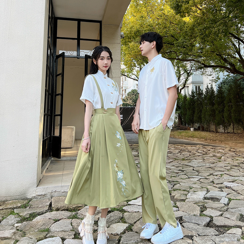 Unique Couple Outfits 2023: Chinese Style Short-Sleeved Student Class Uniforms