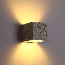 现代个性创意工程防水简约Loft北欧LED方形工业风水磨石水泥壁灯