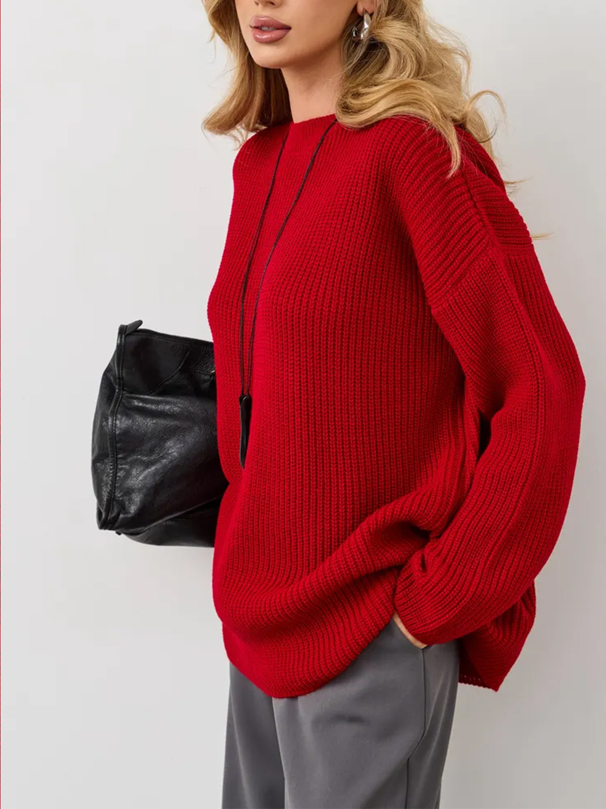 Comercio exterior de mujeres transfronterizas Rusia cuello redondo relajado retro suéter de viento perezoso otoño invierno fábrica de jersey personalizado