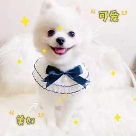 跨境亚马逊宠物口水巾猫狗围兜黑白围嘴布偶比熊拍照道具口水鸡
