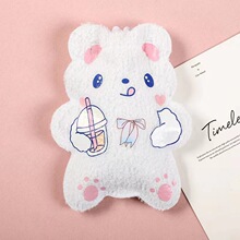 新款卡通泰迪绒热水袋 暖手宝热敷注水袋学生小型暖手袋四色